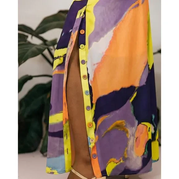 🌈 The Drop Abstract Print Maxi Dress by @Takkunda XXL - Picture 3 of 10